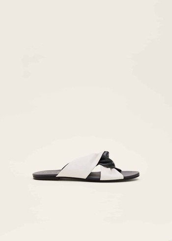 Phase Eight Knotted Flats Navy/White Canada | UNTWSF-791